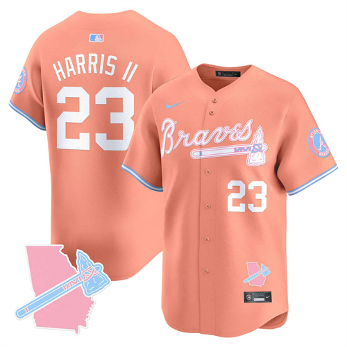 Atlanta Braves Bubblegum Pink Vapor Premier Limited baseball  Jersey – All Stitched Peach Michael Harris II #23
