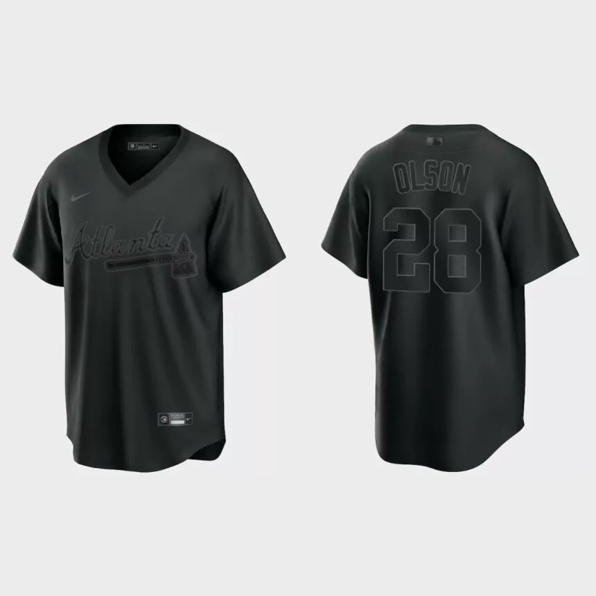 Atlanta Braves Matt Olson Pitch Black Replica Jersey – Black