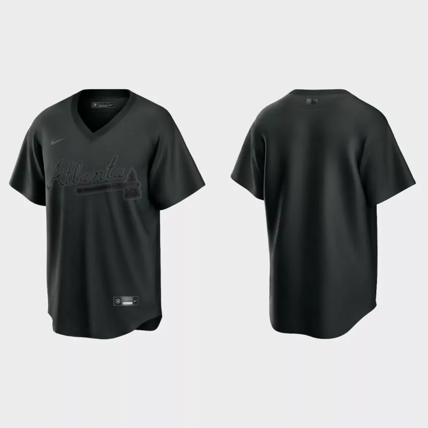 Atlanta Braves Pitch Black Replica Jersey – Black