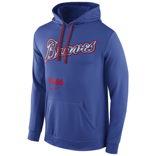 Atlanta Braves Royal Blue Cooperstown Performance Men's Pullover Hoodie