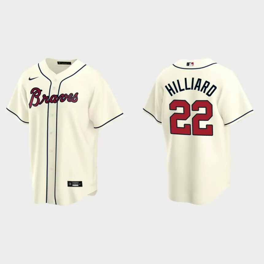 Atlanta Braves Sam Hilliard Replica Alternate Jersey – Cream