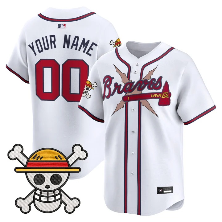 Atlanta Braves x One Piece Vapor Premier Limited Custom Jersey white