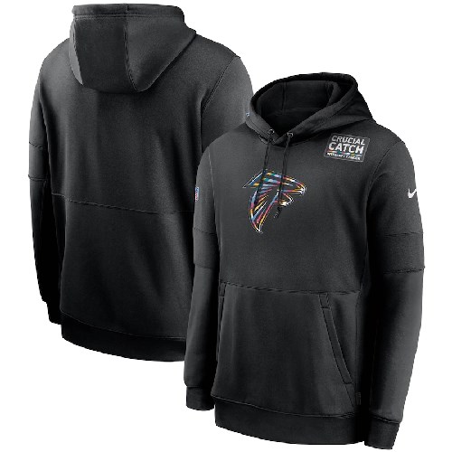 Atlanta Falcons 2020 NFL Crucial Catch Sideline Performance Pullover Hoodie Black
