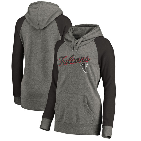 Atlanta Falcons NFL Pro Line By Fanatics Branded Women's Timeless Collection Rising Script Plus Size Tri-Blend Hoodie Ash