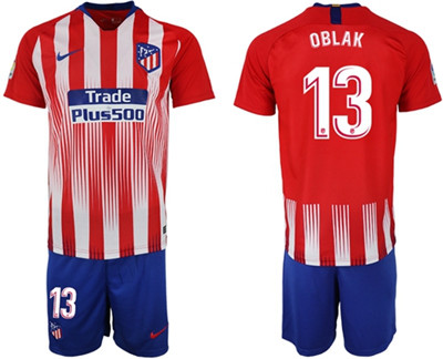 Atletico Madrid #13 Oblak Home Soccer Club Jerse