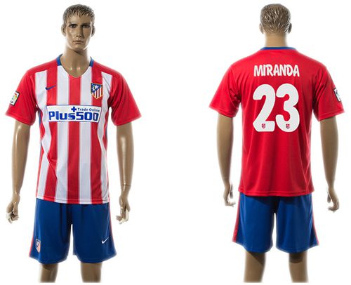 Atletico Madrid #23 Miranda Home Soccer Club Jersey