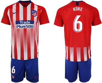 Atletico Madrid #6 Koke Home Soccer Club Jersey