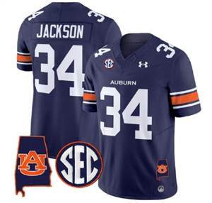 Auburn Tigers 2024 Alabama Patch Vapor Limited Football  Jersey - All Stitched  NAVY #34 BO JACKSON