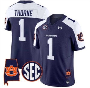 Auburn Tigers 2024 Alabama Patch Vapor Limited Football  Jersey - All Stitched  NAVY ALTERNATE #1 PAYTON THORNE
