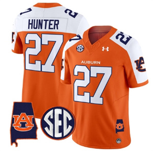 Auburn Tigers 2024 Alabama Patch Vapor Limited Football  Jersey - All Stitched  ORANGE ALTERNATE #27 JARQUEZ HUNTER