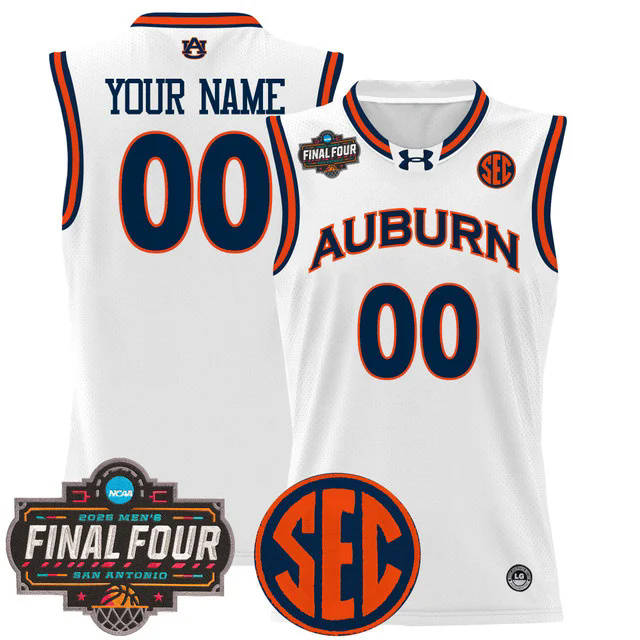 Auburn Tigers 2025 Final Four Patch Lightweight Basketball Custom Jersey.webp