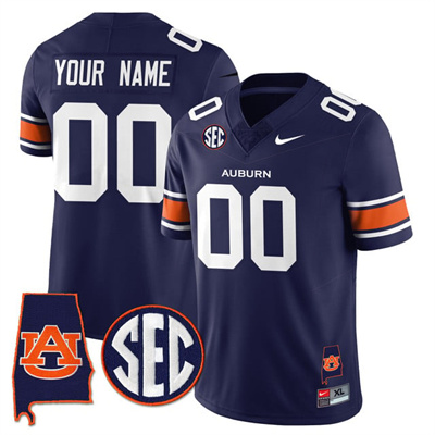 Auburn Tigers Alabama Patch Vapor Limited Custom Jersey navy