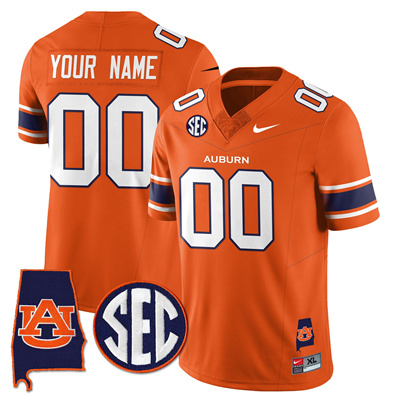 Auburn Tigers Alabama Patch Vapor Limited Custom Jersey orange