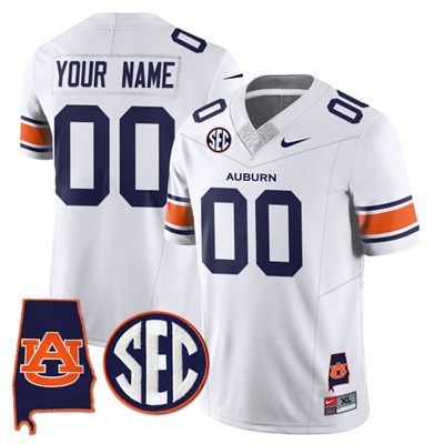 Auburn Tigers Alabama Patch Vapor Limited Custom Jersey white