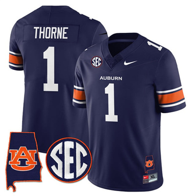 Auburn Tigers Alabama Patch Vapor Limited Jersey navy #1 Payton Thorne