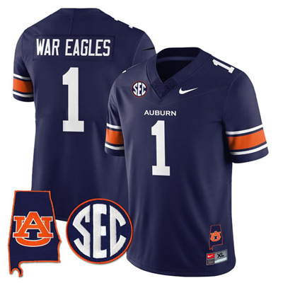 Auburn Tigers Alabama Patch Vapor Limited Jersey navy #1 War Eagles