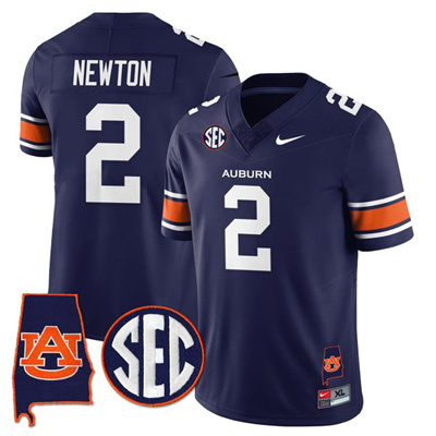 Auburn Tigers Alabama Patch Vapor Limited Jersey navy #2 Cam Newton