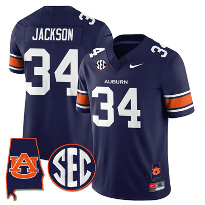 Auburn Tigers Alabama Patch Vapor Limited Jersey navy #34 Bo Jackson