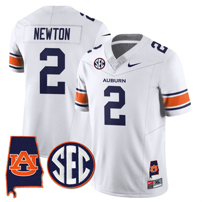 Auburn Tigers Alabama Patch Vapor Limited Jersey white #2 Cam Newton