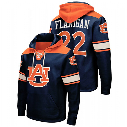 Auburn Tigers Allen Flanigan Navy College Basketball Men Lace-up Hoodie