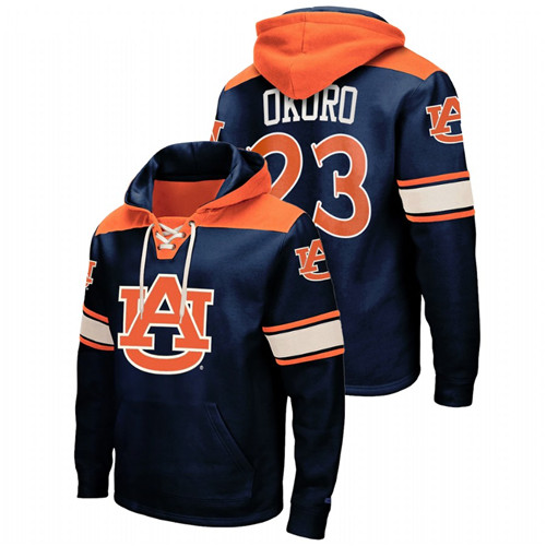 Auburn Tigers Isaac Okoro Navy College Basketball Men Lace-up Hoodie