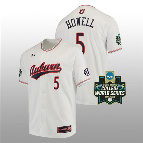 Auburn Tigers Kason Howell Men White 2022 World Series Baseball Jersey