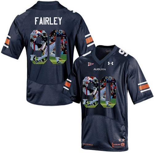 Auburn Tigers Nick Fairley Navy Blue Printing Player Portrait Football Jersey