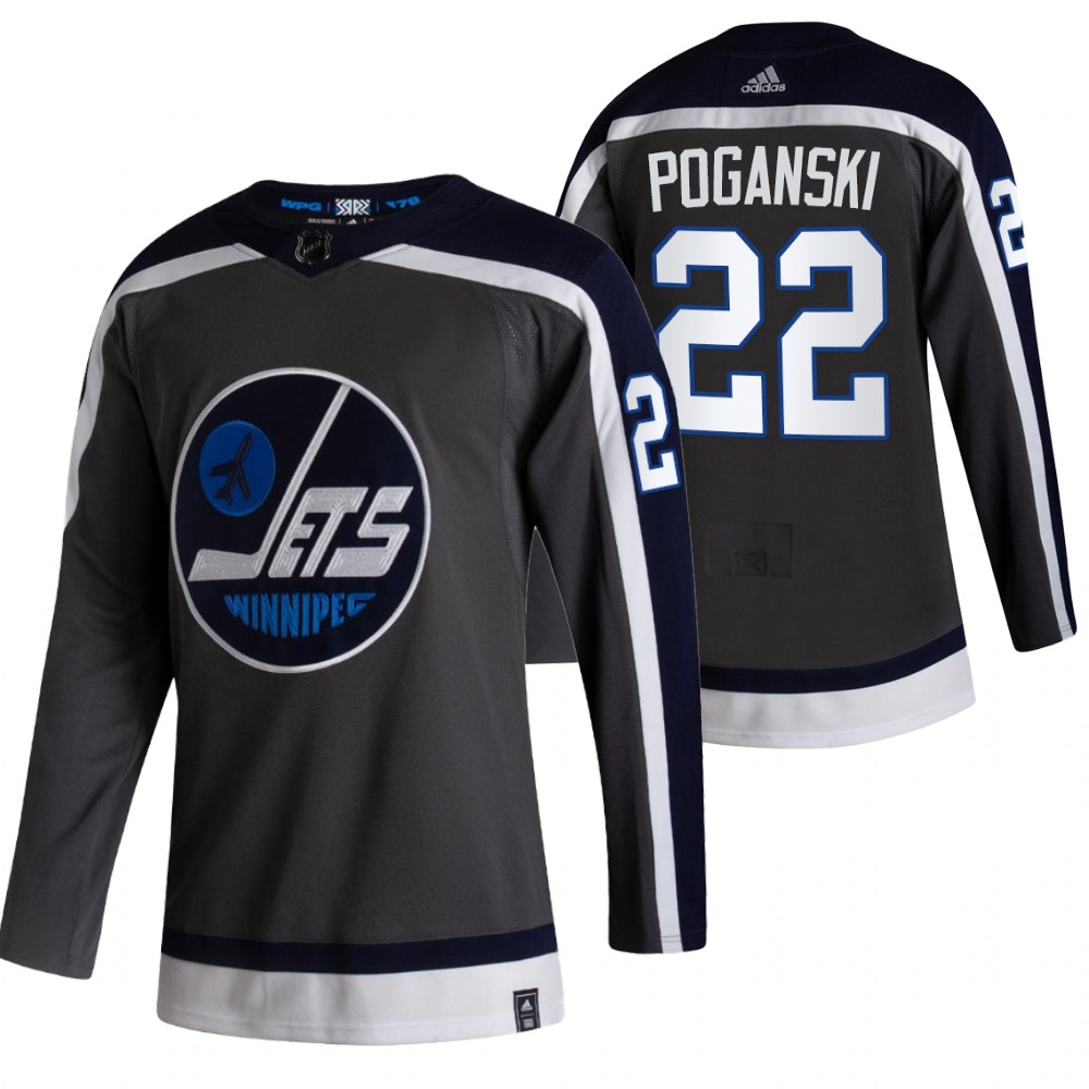 Austin Poganski Jets 2021 Reverse Retro Gray Special Edition Jersey