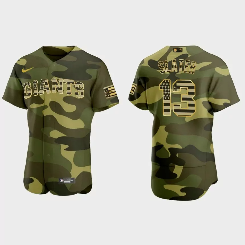 Austin Slater San Francisco Giants 2022 Armed Forces Day Jersey – Camo