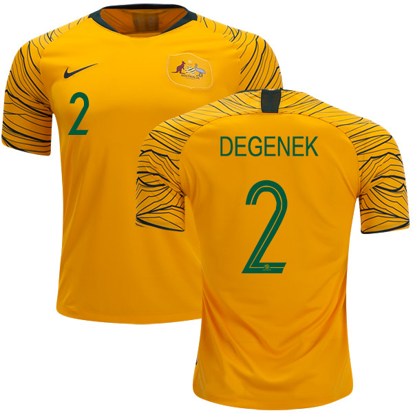 Australia #2 Degenek Home Soccer Country Jersey