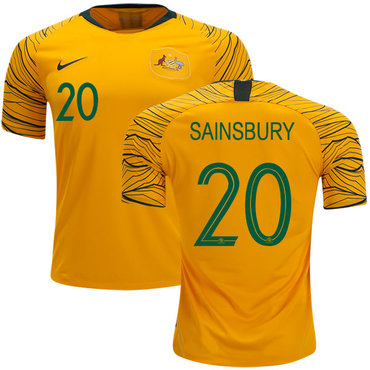 Australia #20 Sainsbury Home Soccer Country Jersey