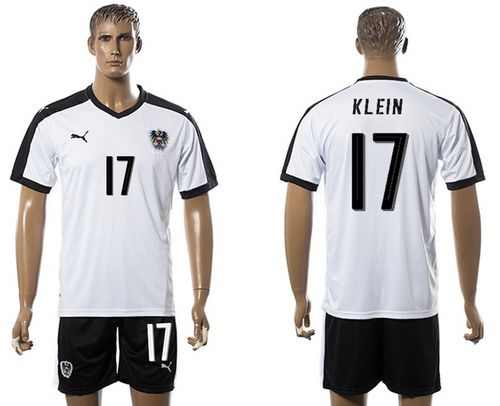 Austria #17 Klein White Away Soccer Country Jersey