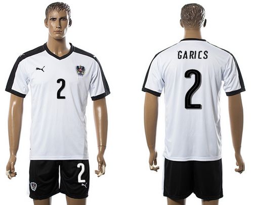Austria #2 Garics White Away Soccer Country Jersey