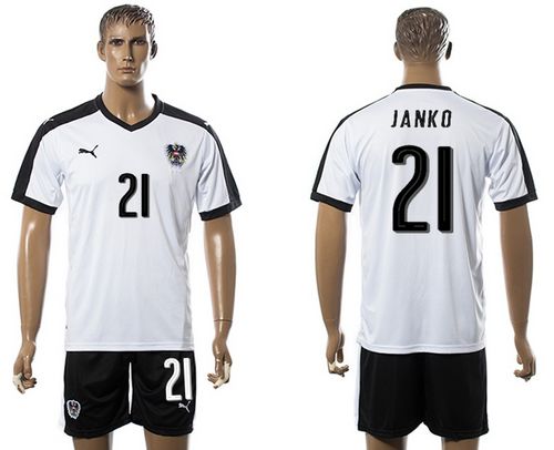 Austria #21 Janko White Away Soccer Country Jersey