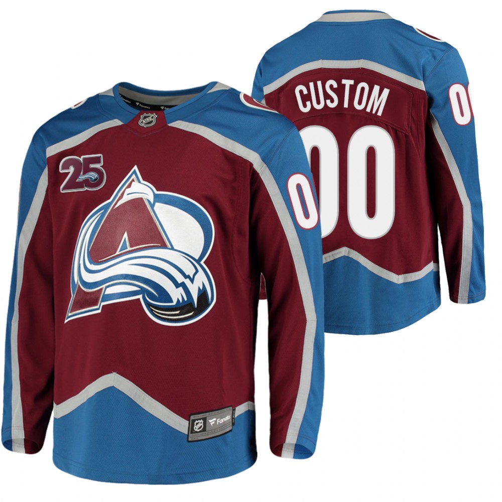 Avalanche #00 Custom Burgundy 2020-21 25th Anniversary Jersey