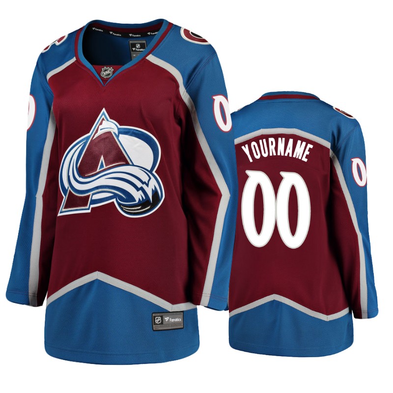Avalanche Custom Burgundy Breakaway Player Home Jersey