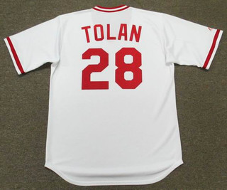 BOBBY TOLAN Cincinnati Reds 1972 Majestic Cooperstown Home Baseball Jersey