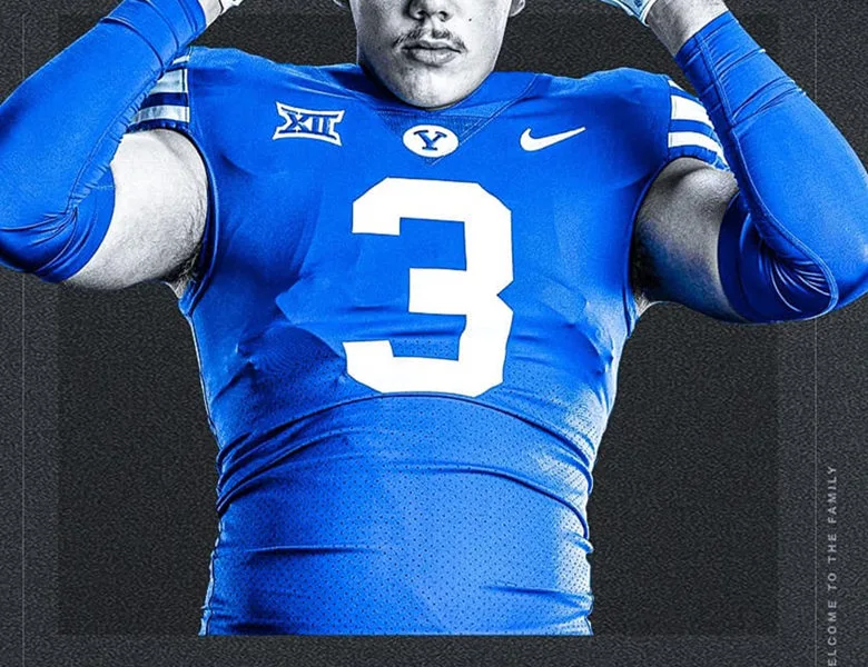 BYU Cougars #3 McCae Hillstead Royal College Football Game Jersey 