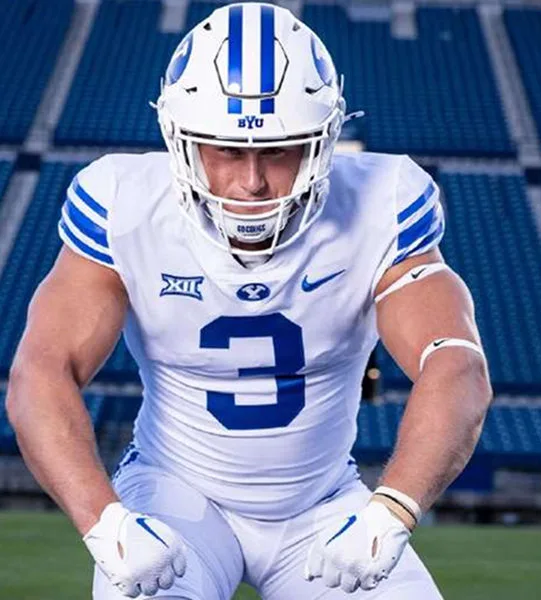 BYU Cougars #3 McCae Hillstead White Royal College Football Game Jersey 