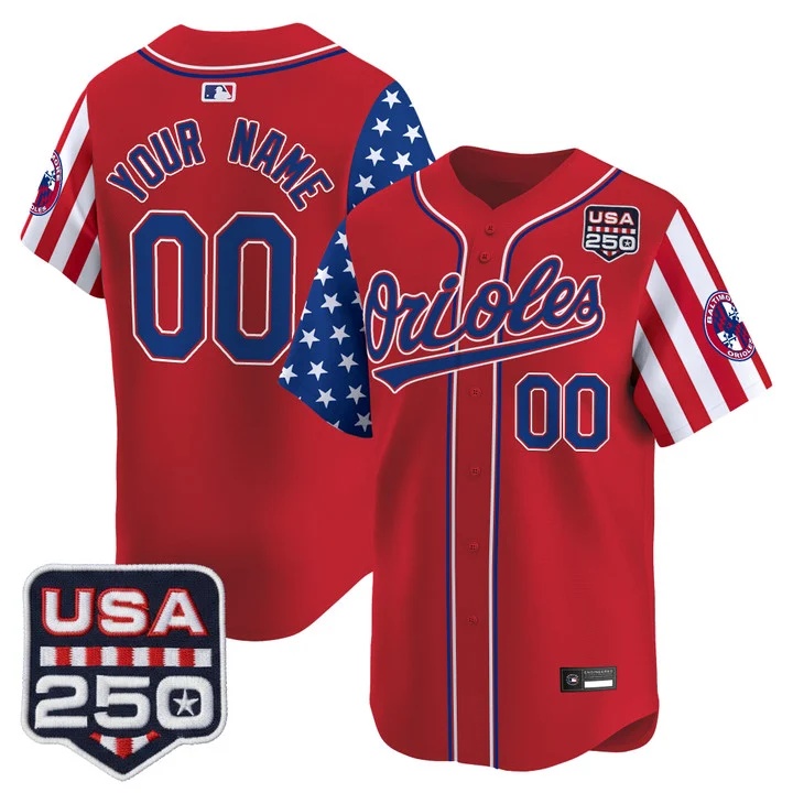 Baltimore Orioles America 250 Edition Vapor Premier Limited Custom Jersey RED