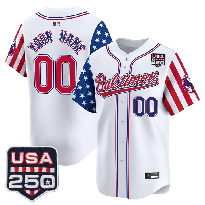 Baltimore Orioles America 250 Edition Vapor Premier Limited Custom Jersey WHITE