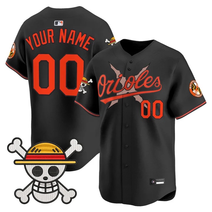 Baltimore Orioles x One Piece Vapor Premier Limited Custom Jersey BLACK