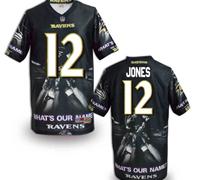 Baltimore Ravens #12 Jones Men's Stitched NFL Elite Fanatical Version Jersey (9)