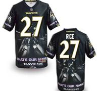 Baltimore Ravens #27 Rice Men's Stitched NFL Elite Fanatical Version Jersey (1)