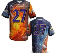 Baltimore Ravens #27 Rice Men's Stitched NFL Elite Fanatical Version Jersey (9)