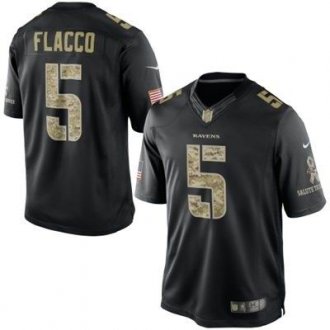 Baltimore Ravens #5 Joe Flacco Nike Black Salute To Service Jersey