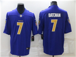 Baltimore Ravens #7 Rashod Bateman Color Rush Purple Limited Jersey