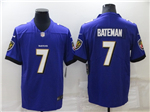 Baltimore Ravens #7 Rashod Bateman Purple Vapor Limited Jersey