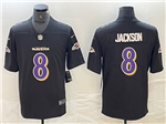 Baltimore Ravens #8 Lamar Jackson Black Fashion Limited Jersey