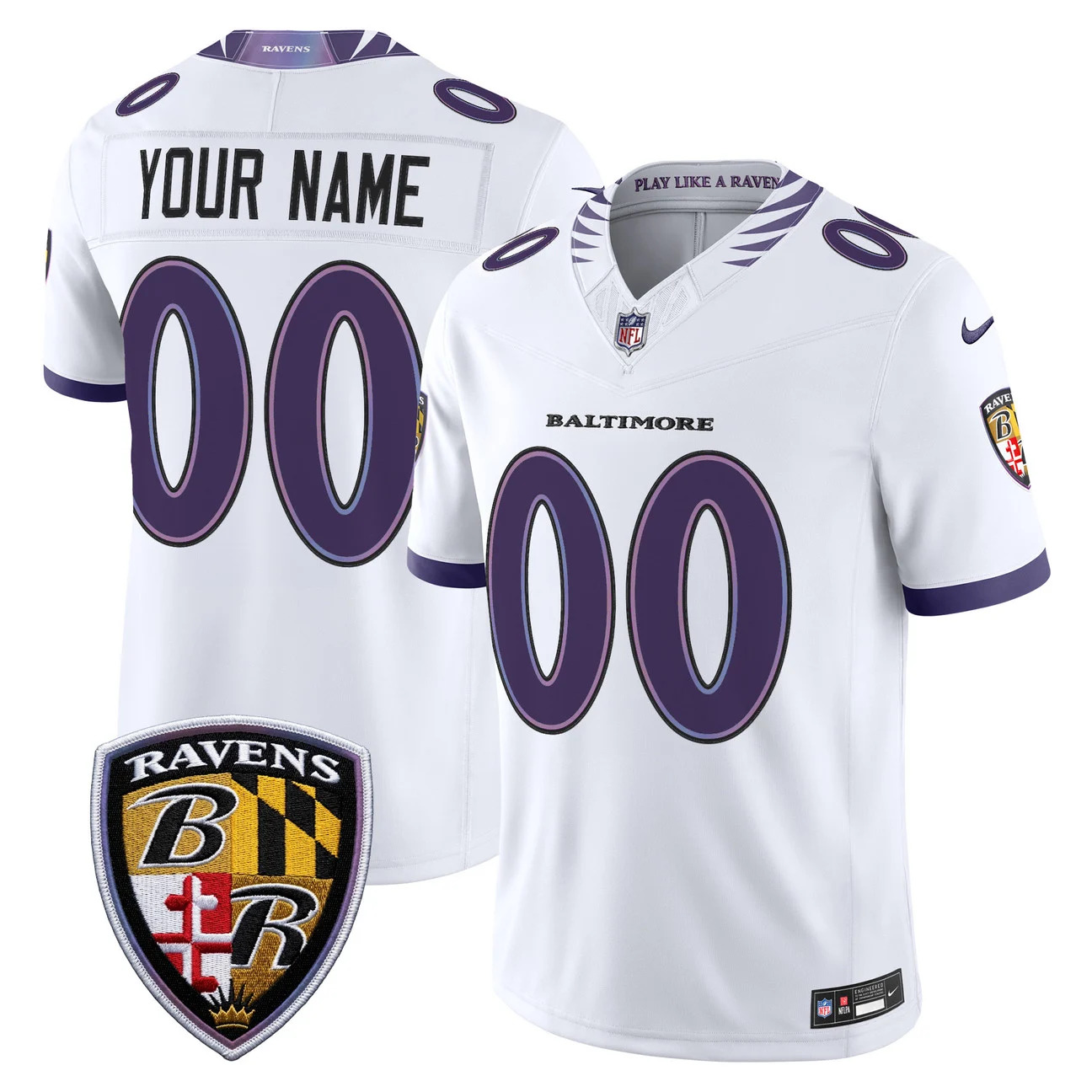 Baltimore Ravens 2026 Vapor Limited Custom Jersey WHITE